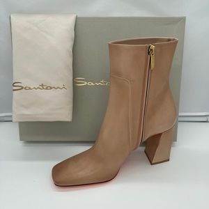 Santoni  Hanalei Leather Zip Ankle boots Size: 9.5